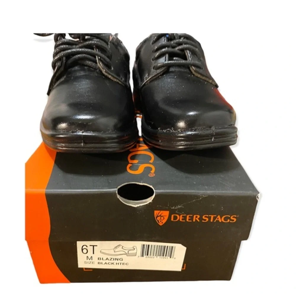DeerStags Shoes Boys‎ Size 6T Blazing Black Lace Up Dress Shoe New With Tags